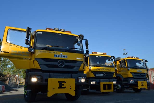 Preparing for winter - some of East Sussex's gritters are put through their paces at Ringmer Depot as part of Operation Snowdrop SUS-150610-152223001
