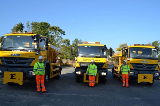 Preparing for winter - some of East Sussex's gritters are put through their paces at Ringmer Depot as part of Operation Snowdrop SUS-150610-152150001