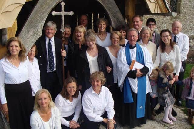 The voluntary choir at the Linchmere Harvest Festival