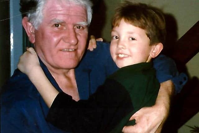 Josh Bennett with his granddad,  Barry Peskett