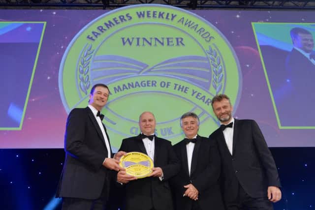 Tim was presented the Farm Manager of the Year award by comedian and actor Hugh Dennis