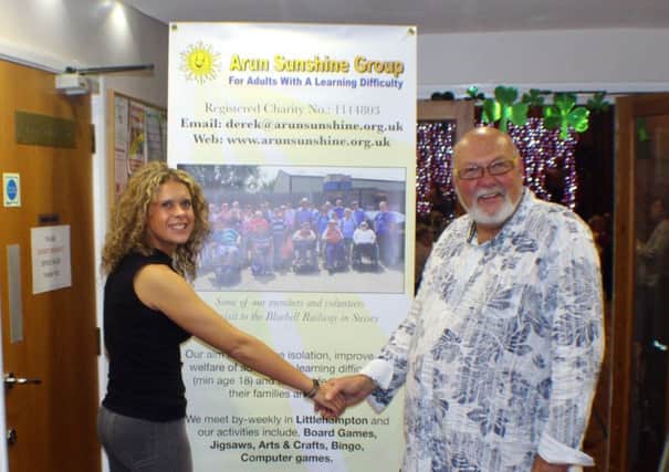 Andrea Glasgow, premier banking manager at Barclays in Worthing, with Terry Evans, one of the event organisers and fundraiser for the Arun Sunshine Group