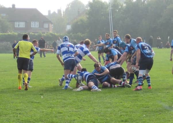 Hastings & Bexhill on the attack during their 25-5 win away to Old Gravesendians last weekend