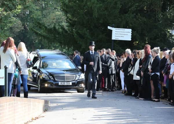 The funeral cortege arrives at the crematorium  Pictures: Eddie Mitchell