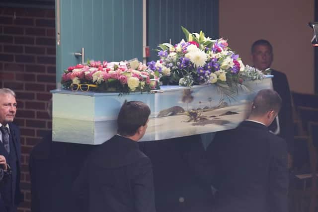 Matt's coffin was beach themed