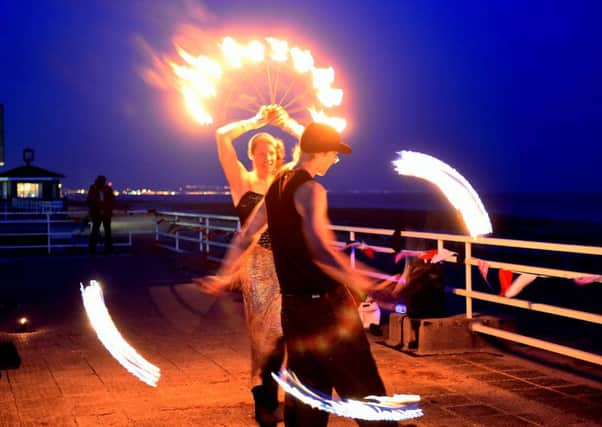 Circus Seen fire blowers in Worthing