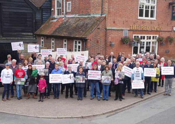 Residents launched a film entitled what does a new runway at Gatwick mean to you on Sunday November 1 outside the Red Lyon Pub in Slinfold (photo submitted). SUS-150211-140433001
