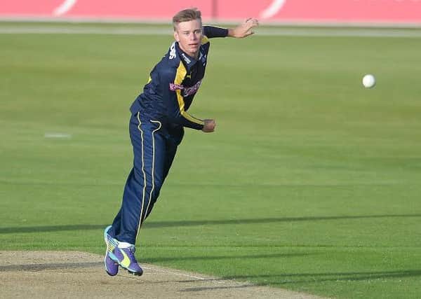 Mason Crane in action for Hampshire