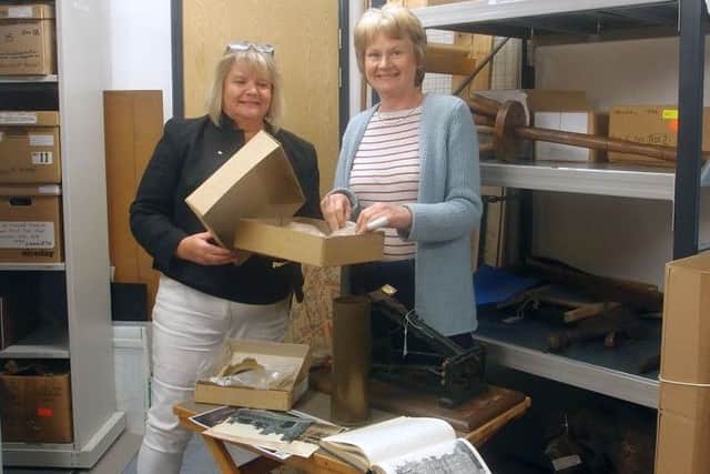 Education officer Suzanne Evans and curatorial volunteer Jan Eldred