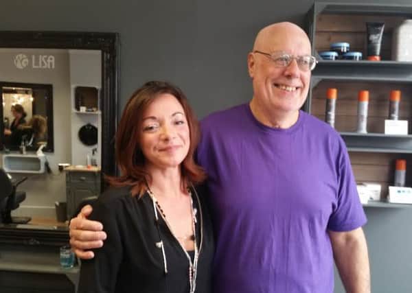 Philip Robson with Wise Guys owner Lisa Evans