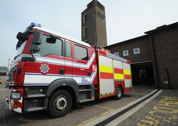 Fire engine outside Crawley existing fire station in Ifield Drive