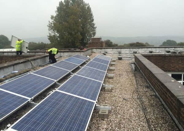 The solar panels have been re-installed at Robertsbridge Community College