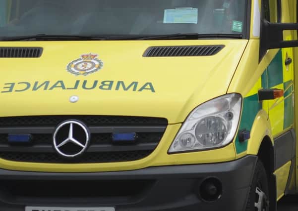 A man was taken to hospital after his motorbike collided with a car in Broadwater