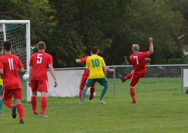Max Miller scores against Sidlesham earlier in the season. Picture by Grahame Lehkyj