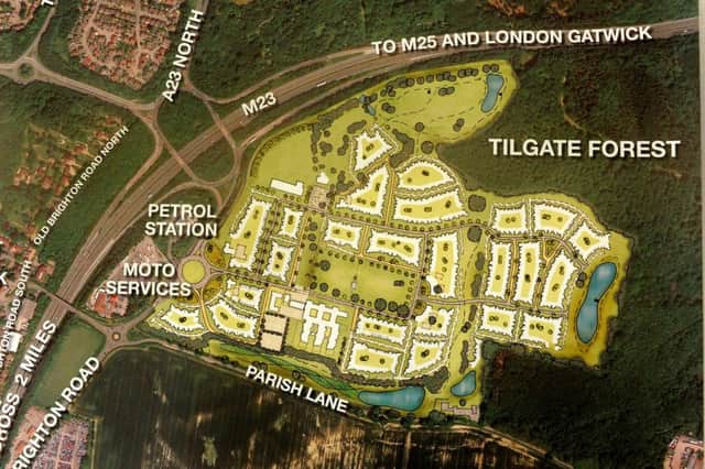 Plan for 600 homes in Pease Pottage. .