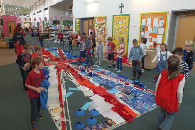 Working together to make a the flag