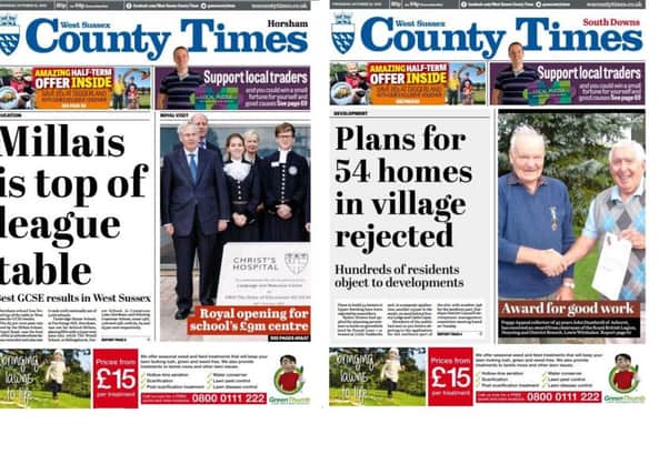 Both editions of the West Sussex County Times (October 22 edition)