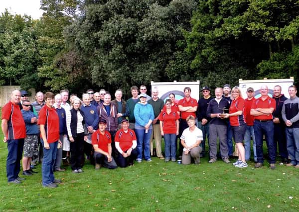 Some of the bowmen and rifle club members who took part