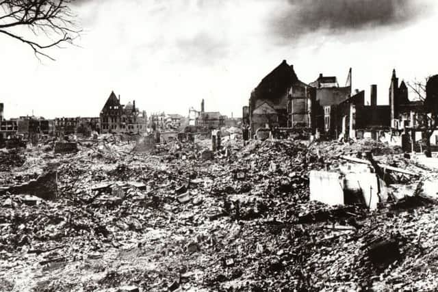 Nordhausen in mid-April 1945, following two days of bombing