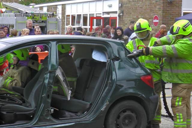 A road traffic collision demonstration