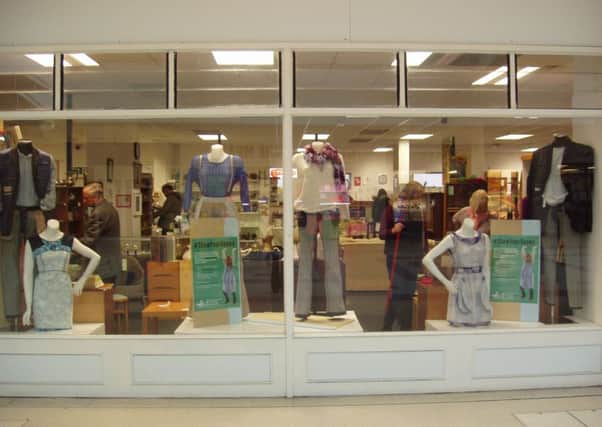 The DEBRA charity shop in Worthing turned its shop window display inside out during October