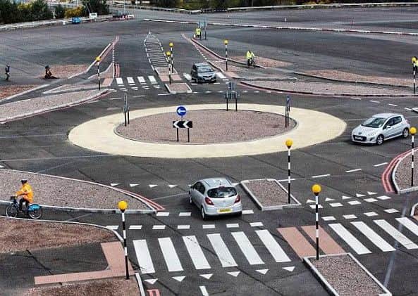 An example of a cyclist-friendly roundabout design which could be used at Bosham roundabout