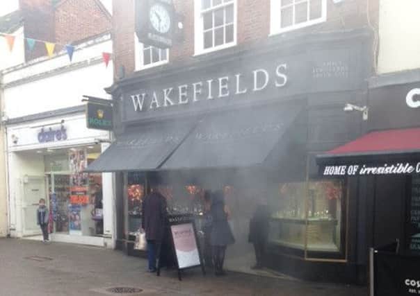 Smoke coming from Wakefields Jewellers