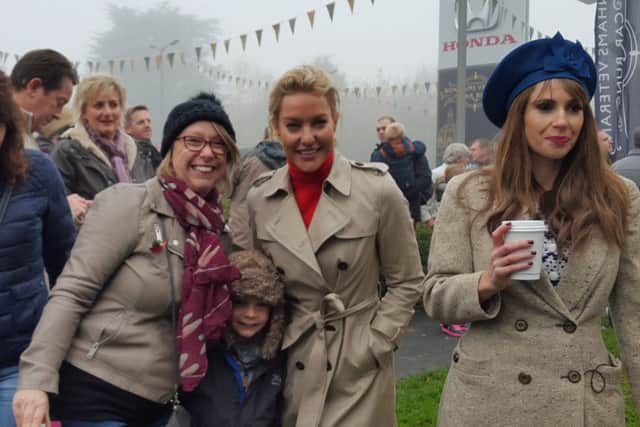 Strictly star Natalie Lowe with fans in Crawley