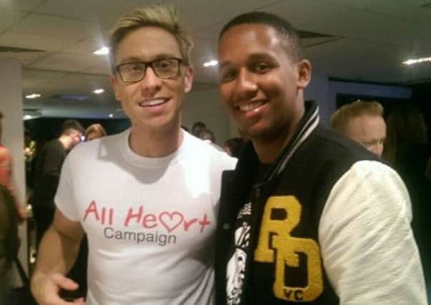 Comedian Russell Howard with All Heart Campaign founder Sam Mangoro