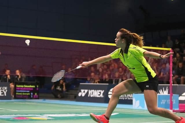 Lydia Powell in action for MK Badminton in the National Badminton League. Picture courtesy Gary Baker