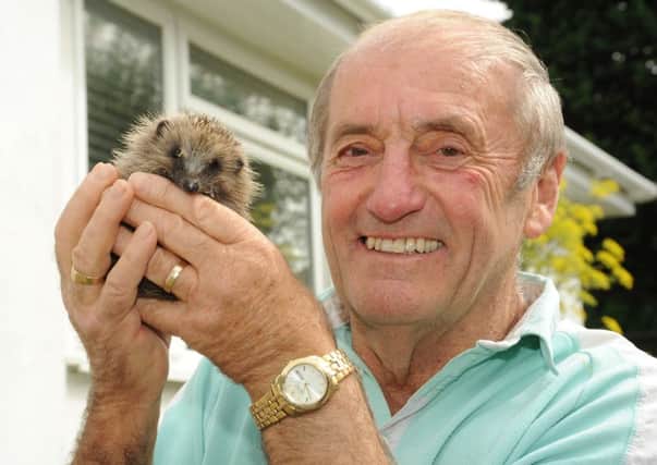 Roger Musselle fron Roger's Wildlife Rescue with a rescued hedgehog Picture: Miles Davies, Sussex Wildlife Trust