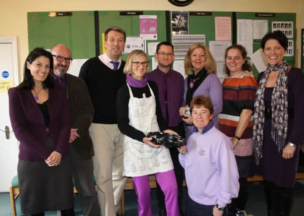 Farlington School teachers wear purple for pancreatic cancer awareness SUS-151123-153015001