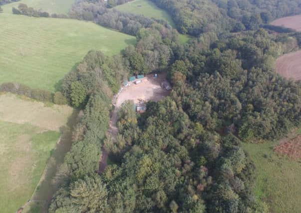 An aerial picture of the work already carried out in connection to plans for a recreational centre in Battle woodland. Photo by Martin Whitley
