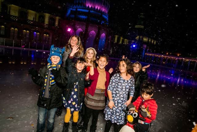 Picture by www.vervate.com/Skye Brackpool
07973677017

20151105
VIP Launch of Brighton's Royal Pavilion Ice Rink winter season 2015.

Pictured : Ambika (10), Sunny (8) and Ashu (4), Grace (10) and Charlotte (7) , Henry (9) Rhiannon (12) and Jess (10). SUS-150611-125040001