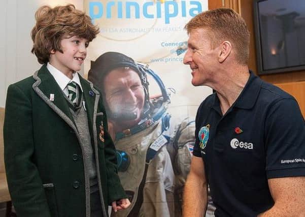 Rufus Knight, 8, meets his hero Tim Peake PICTURE FROM UK SPACE AGENCY