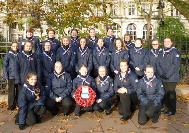 Senior Section members and leaders from Adur, Arun, Bognor, Chichester, Petworth and Worthing took part in the Remembrance Sunday service at The Cenotaph