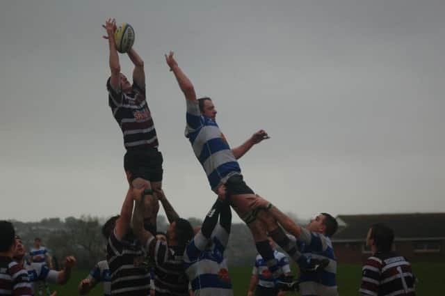 Lineout action from Hastings & Bexhill's 10-0 defeat at home to Beccehamian on Saturday. Picture courtesy Phil Begg