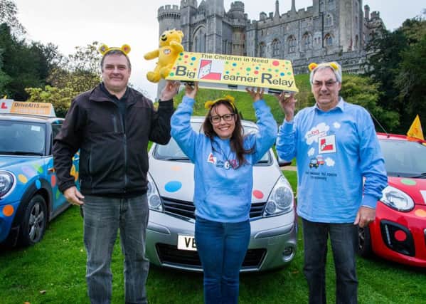 Steve Pearce and David Lancaster with Louise Walsh, organiser of the Big Learner Relay
