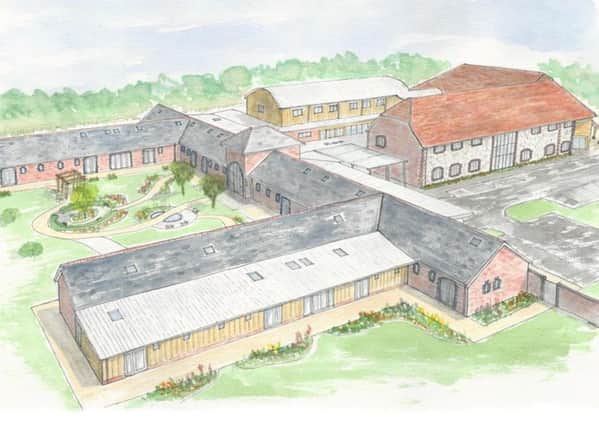 A watercolour sketch of the plan for the new St Wilfrid's Hospice in Bosham