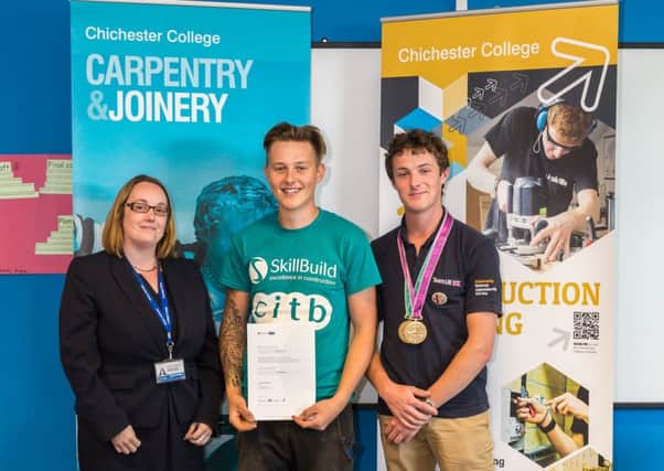 19-year-old Henri Couch from Chichester is in the final of the bricklaying category