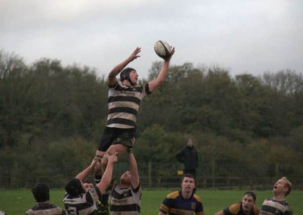 Line-out action from Pulborough RFC v Uckfield