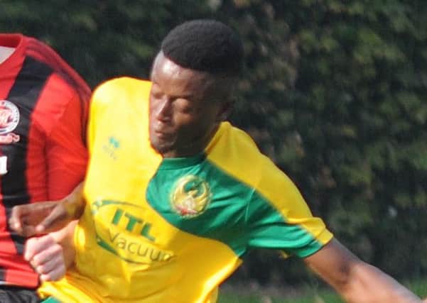 Adebola Sotoyinbo scored Westfield's consolation in the 4-1 defeat at Upper Beeding. Picture courtesy Jon Smalldon