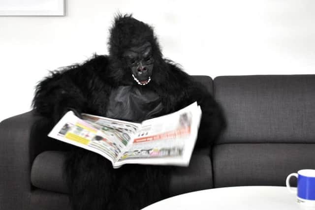 The man in a monkey suit appeared in a range of national newspapers
