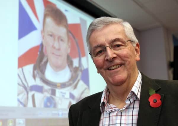 Nigel Peake, father of astronaut Tim Peake gives a talk at Worthing Library. Photo by Derek Martin