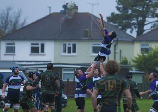 Jacob Masters claims a lineout for Bognor / Picture by Tommy McMillan