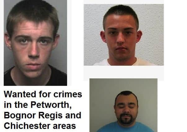 Wanted suspects from top left clockwise: Luke Peter Davies, Lloyd Douglas Trainer, Sean Lee. Pictures supplied by Crimestoppers