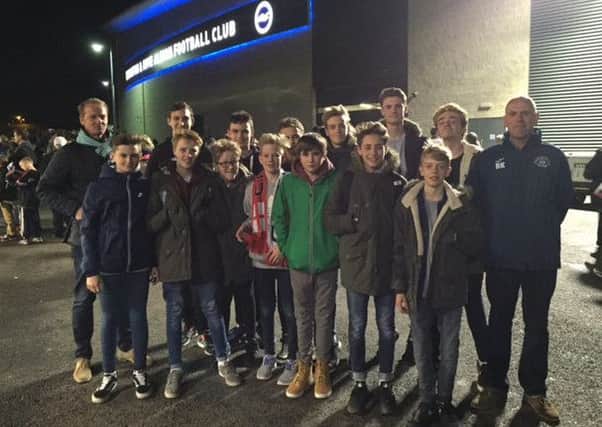 Bosham under-15s and their management at the Amex
