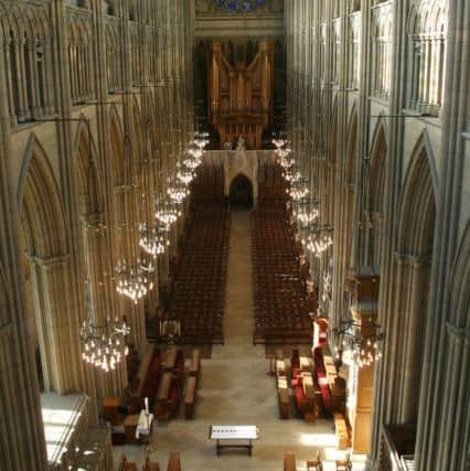 The inside of Lancing College's chapel