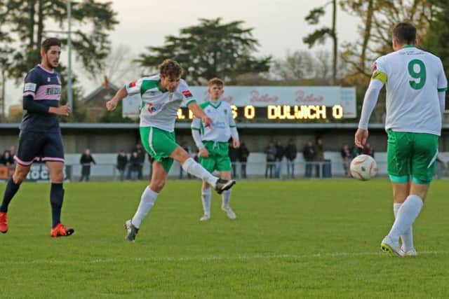 Harvey Whyte scores a stunning opener for the Rocks / Picture by Tim Hale