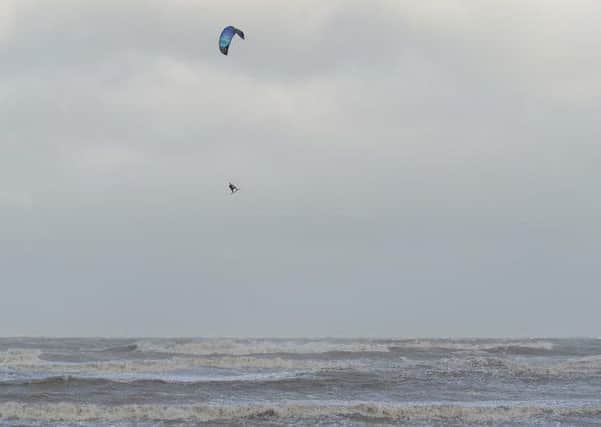 Lewis Crathern set a new English Kitesurfing height record at Botany Bay, North Kent this weekend    Picture by Evan Ingram
